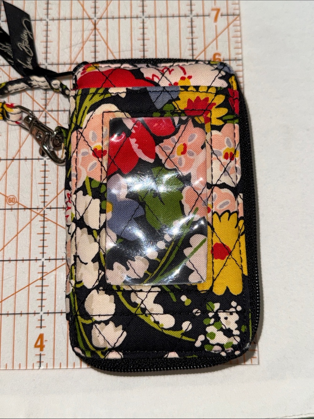 Vera Bradley Floral Quilted ID Zip Cardholder Wristlet